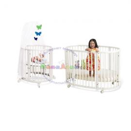 Sleepi - Кровать детская + преобразователь + держатель для навеса, белый, Stokke 103805